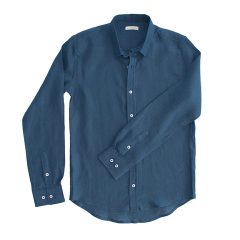 98 Coast Av Linen Shirt Navy