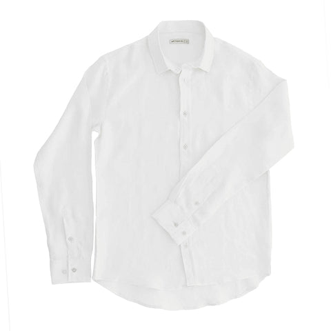 98 Coast Av Linen Shirt White