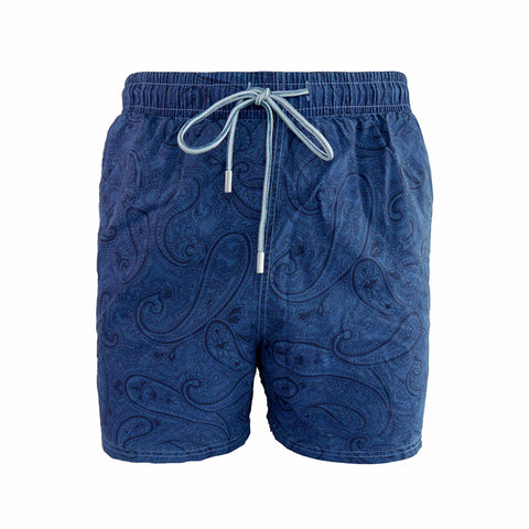 98 Coast Av Washed Paisley Trunks Blue