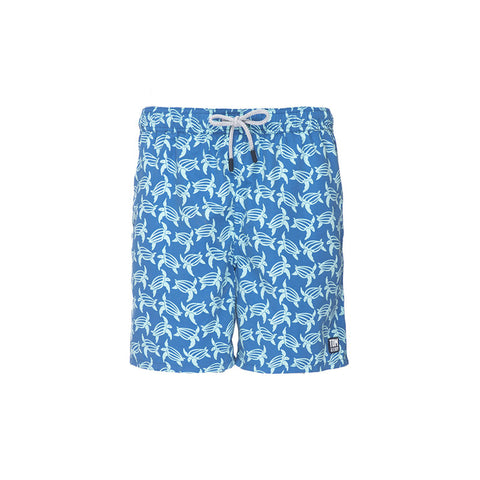 Tom & Teddy Trunks Turtles Mid Blue & Sky Blue