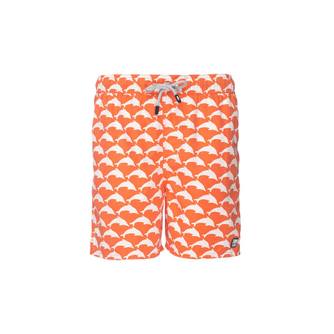 Tom & Teddy Trunks Dolphins Orange & White