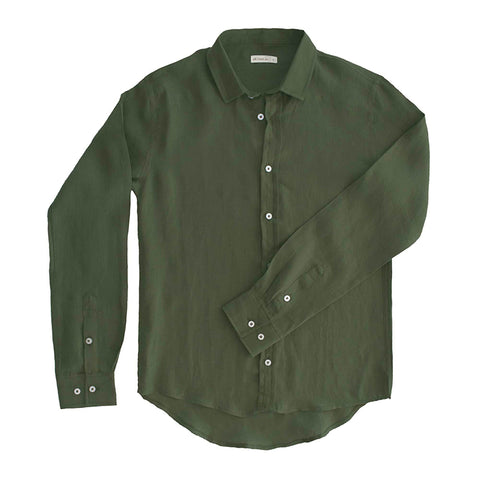 98 Coast Av Linen Shirt Green