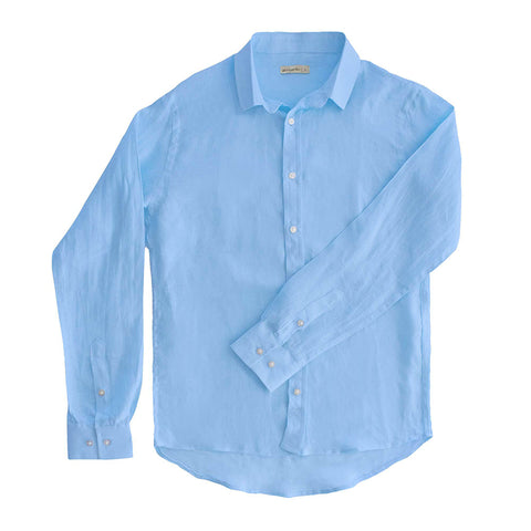 98 Coast Av Linen Shirt Light Blue