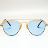 YHF Stephanie Matte Blue Sunglasses